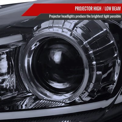 2010-2013 Mazda 3 Projector Headlights w/ LED Light Strip Glossy Black/Smoke