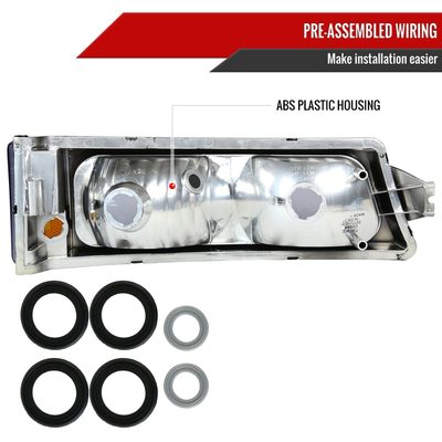 2002-2007 Chevy Silverado/Avalanche Bumper Lights Matte Black/Clear Lens