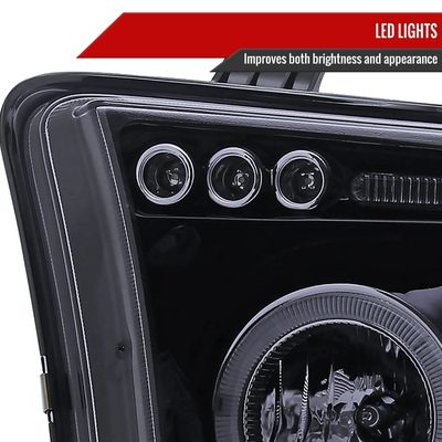 2007-2013 Toyota Tundra/ 08-2017 Sequoia Single Halo Projector Headlights Smoke