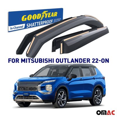 Goodyear Wind Deflectors for Mitsubishi Outlander 2022-2025 In-channel Smoke 4x