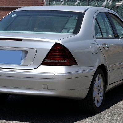 2001-2004 Mercedes Benz W203 C-Class Signal LED Tail Lights Chrome/Red Smoke