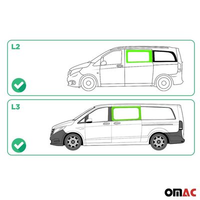 2016-2024 Mercedes Metris Van L2 L3 Window Glass Front Left Side Black
