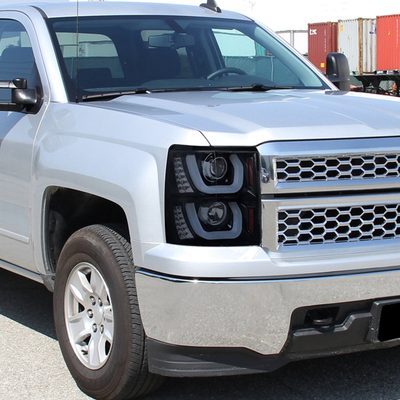2014-2015 Chevy Silverado 1500 LED U-Bar Headlights LED Signal Lights Smoke