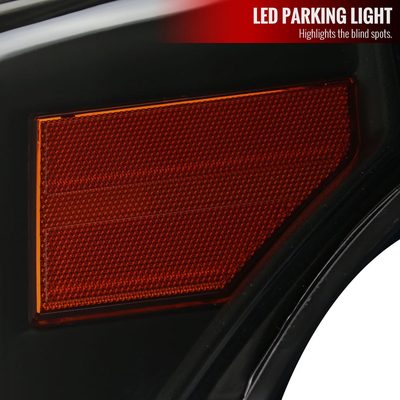 2011-2016 Ford F-250/350/450/550 Super Duty LED C-Bar Factory Headlights Black