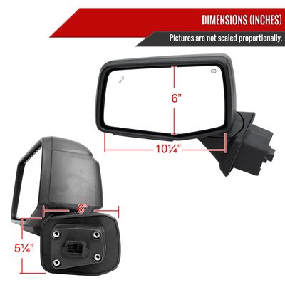 2019-2024 Chevy Silverado 1500 Black Auto-Fold Side Mirror Driver Side