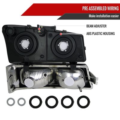 2002-2006 Chevy Avalanche/ 03-2007 Silverado Headlights Bumper Lights Smoke