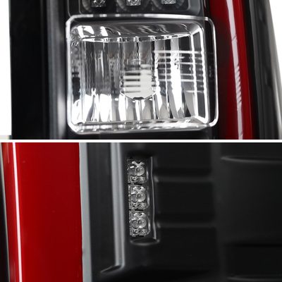2014-2018 GMC Sierra 1500/2500HD/3500HD Red Bar LED Tail Lights Black/Clear
