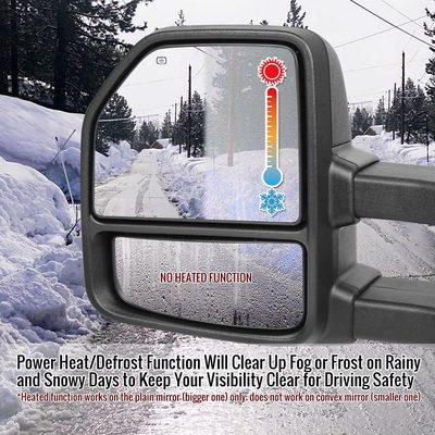 2015-2020 Ford F-150 Heated 8Pin/22Pin Towing Mirrors Smoke & Turn Signal