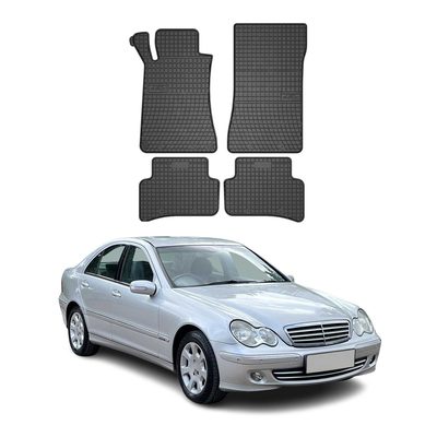 2001-2009 Mercedes C Class W203 Floor Mats Liners Full Set All Weather Rubber Black