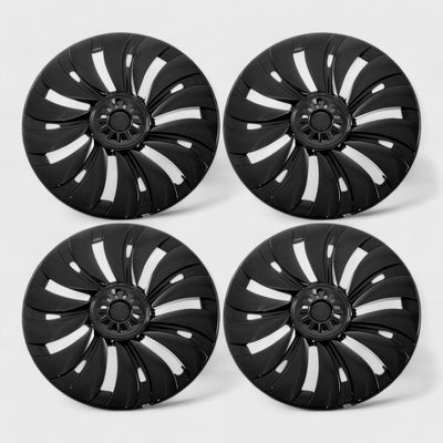 2020-2024 Tesla Y Wheel Cover Hubcaps Gloss Black 4Pcs ABS Plastic