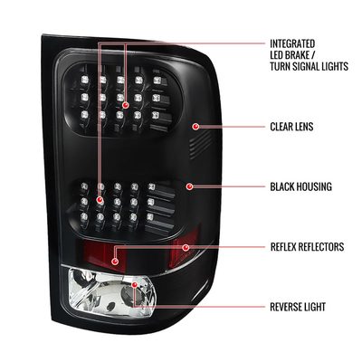 2007-2013 GMC Sierra 1500 2500HD 3500HD LED Tail Lights - V2 Matt Black
