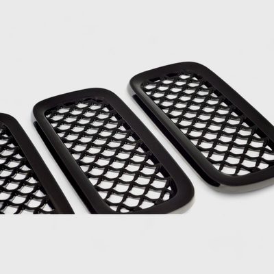 2015-2019 Jeep Renegade Grille Overlay Gloss Black 7Pcs ABS Plastic