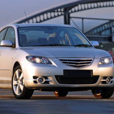 2004-2009 Mazda 3 Sedan Projector Style Headlights Matte Black/Clear Lens