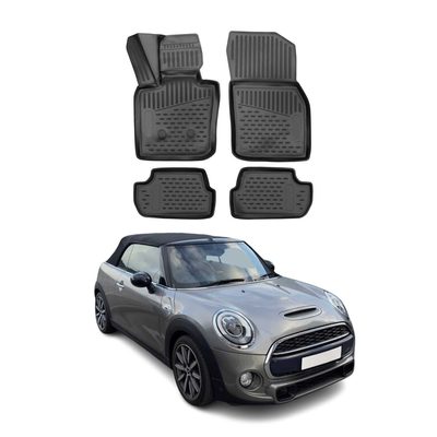 2014-2024 Mini Cooper Hardtop Floor Mats Liners Full Set All Weather Black