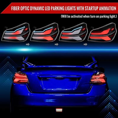 For Subaru WRX STi 015-2021 LED Tail Light Sequential Turn Signal Matte Black Clear Brake Reverse
