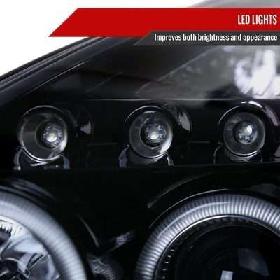 2000-2005 Toyota Celica Dual Halo Projector Headlights Glossy Black/Smoke Lens