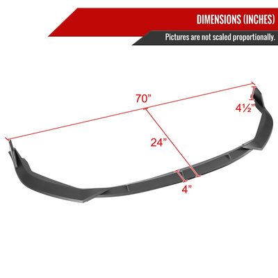 2019-2020 Toyota Corolla Sedan Matte Black Polypropylene 3Pcs Bumper Lip