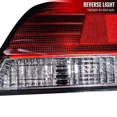 1997-2001 Honda Prelude Tail Lights Chrome Housing/Red Clear Lens