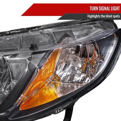 2006-2011 Honda Civic Sedan Crystal Headlights Matte Black/Clear Lens