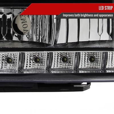 2007-2014 GMC Sierra SMD Dual Halo Projector Headlights Matte Black/Clear Lens
