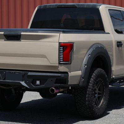 2018-2020 Ford F-150 Turn Signal Animated Red LED Bar Tail Lights Matt Black