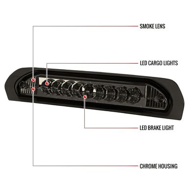 2002-2008 Dodge RAM LED 3rd Brake Light Chrome Housing/Smoke Lens