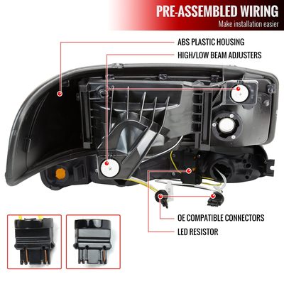 1999-2006 GMC Sierra/Yukon/Yukon XL Headlights&Signal Bumper Lights Smoke