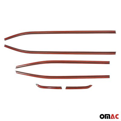 2019-2024 Jeep Renegade Window Molding Trim Streamer Carbon Fiber Black 6Pcs