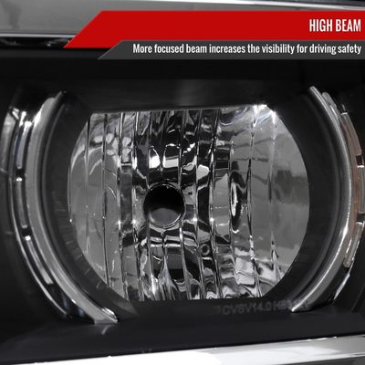 2014-2017 Chevy Silverado 1500 Projector Headlights Matt Black/Chrome Trim