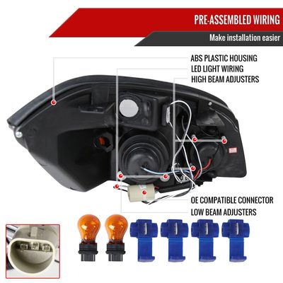 2005-2010 Chevy Cobalt Pontiac G5/Pursuit Dual Halo Projector Headlights Smoke