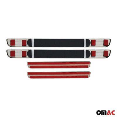 Toyota Door Sill Scuff Plate Illuminated Brushed Stainless Steel Silver 4 Pcs