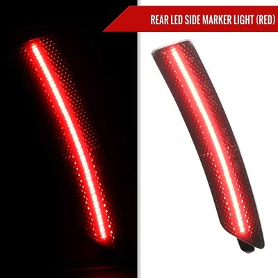 For Ford Mustang S650 2024-2025 Front and Rear Bumper LED Side Marker Signal Lights Chrome Housing Smoked Lens
