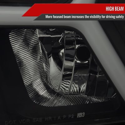 2019-2024 Dodge RAM 1500 Animated LED Bar Factory Headlights Matt Black/Smoke
