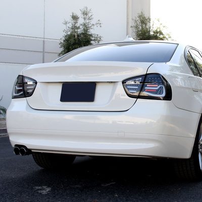 2006-2008 BMW E90 3 Series Sedan LED Tail Lights Matte Black/Clear Lens