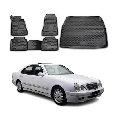 1996-2002 Mercedes E Class W210 Sedan Floor Mats & Cargo Liner Full Set All Weather Black