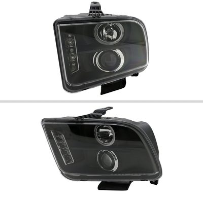 2005-2009 Ford Mustang Halo Projector Headlights LED Light Strip Matt Black