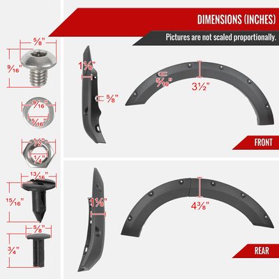2021-2024 Ford Bronco Sport Pocket Rivet Style Fender Flares Protector