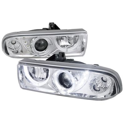 1998-2004 Chevy S10 Dual Halo Projector Headlights Chrome Housing/Clear Lens