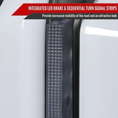 2007-2013 Toyota Tundra Sequential White LED Bar Tail Lights Matte Black/Clear