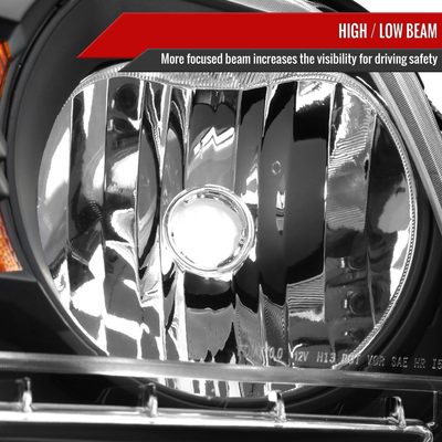 2010-2014 Ford Mustang Factory Style Headlights Matte Black/Clear Lens