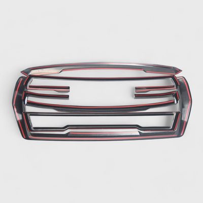 2021-2024 GMC Yukon Grille Overlay Gloss Black 5Pcs ABS Plastic