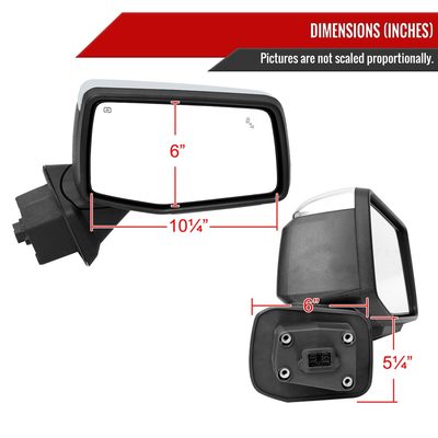 2019-2024 Chevy Silverado 1500 Chrome Auto-Fold Side Mirror Passenger Side