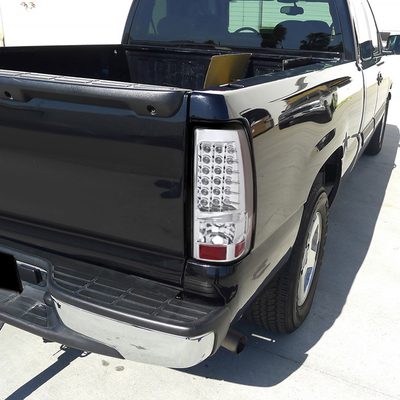 1999-2002 Chevy Silverado/ 1999-2006 GMC Sierra LED Tail Lights Chrome/Clear