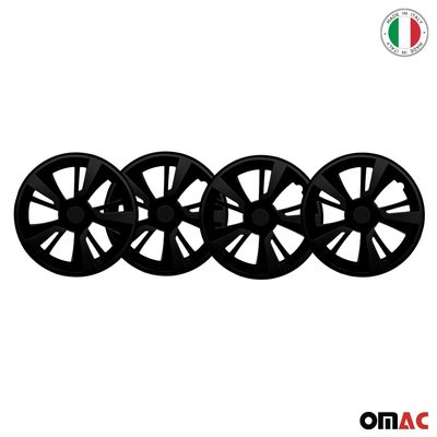 Twintone Hub Caps Wheel Cover 16" Black & Black Insert Full Set 4 pcs.