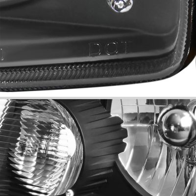 2001-2011 Ford Ranger Factory Headlights Amber Lens Corner Signal Lights Black