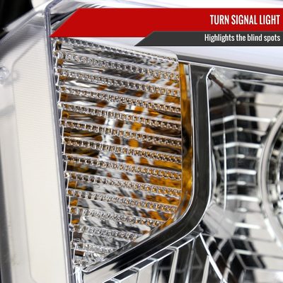 2014-2021 Toyota Tundra LED Turn Signal LED Bar Projector Headlights Chrome