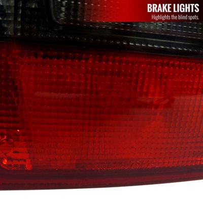 1992-1995 Honda Civic Tail Lights Chrome Housing/Red Smoke Lens