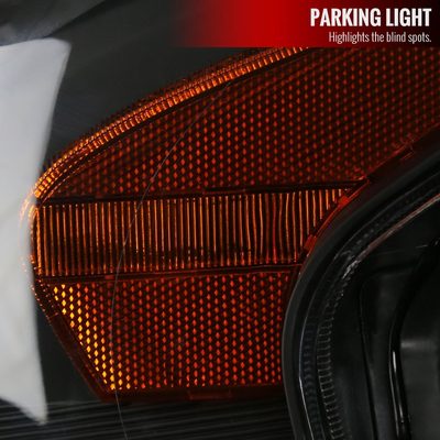 2013-2015 Nissan Altima Sedan Projector Headlights Amber Reflectors Matt Black