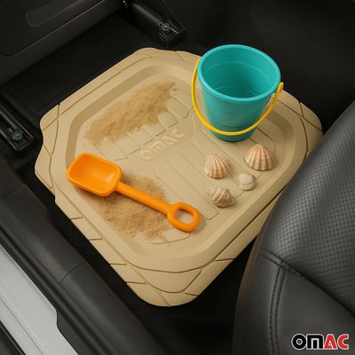 Smart Heavy Duty Trim to fit Floor Mats Liner Tan All Weather 4Pcs