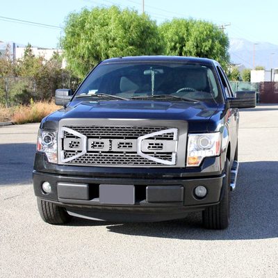 2009-2014 Ford F-150 Chrome Raptor Style Mesh Grille with LED Light Bar